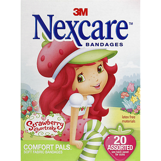 Nexcare Comfort Pals Bandages, Soft Fabric, Strawberry Shortcake, Assorted