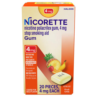 Nicorette Stop Smoking Aid, 4 Mg, Gum, Fruit Chill, Pocket Pack