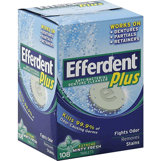 Efferdent Plus Denture Cleanser, Extreme Minty Fresh, Tablets