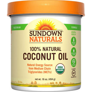 Sundown Naturals 100% Natural Organic Extra Virgin Coconut Oil - 16 Oz