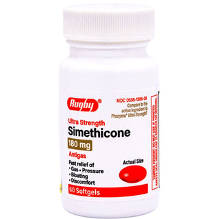 Rugby Simethicone Gas Relief 180 Mg 60 Gélules (2 Bouteilles)