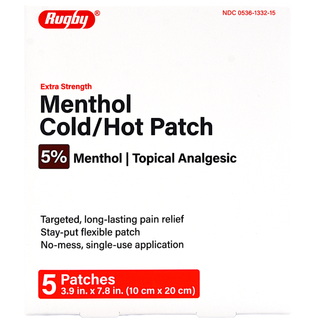 Rugby Extra Strength Topical Analgesic 5% Menthol Cold / Hot Patch - 5 Patches