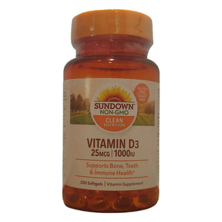 Sundown Naturals, Vitamin D3, 25 Mcg (1,000 IU), 200 Softgels ( Discontinued )