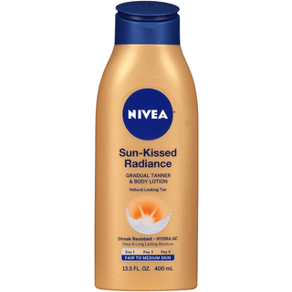 Nivea Sun Kissed Radiance Gradual Tanner & Body Lotion For Fair To Medium Skin 13.5 Fl. Oz. Bottle