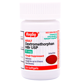 Rugby Robafen Cough Suppressant - 15 Mg - 60 Softgels (3 Pack) - Exp Date 09/2024