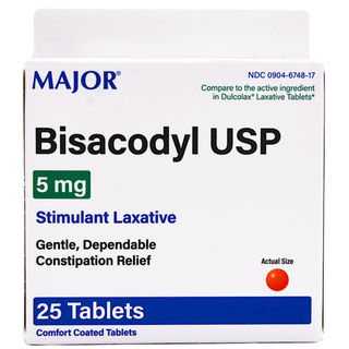 Major Bisacodyl Laxative 5 Mg - 25 Tablets (Dulcolax)