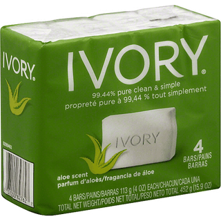 Ivory Aloe Scent Bar Soap 4-4 Oz. Bars
