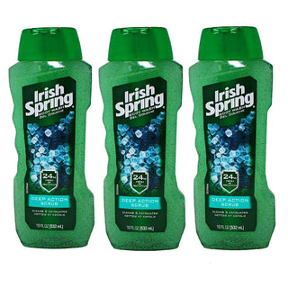 Irish Spring Deep Action Scrub Body Wash 18 Fl Oz Bottle