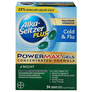 Alka-Seltzer Plus Powermax Cold & Flu Night Liquid Gels