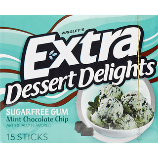 Extra Dessert Delights Mint Chocolate Chip Sugarfree Gum, Single Pack