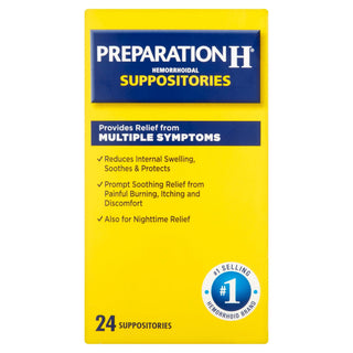 Preparation H Hemorrhoid Suppositories For Burning, Itching & Discomfort Relief