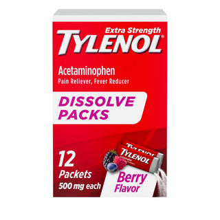 Tylenol® Extra Strength Dissolve Packs – Berry Flavor (500 mg Acetaminophen)