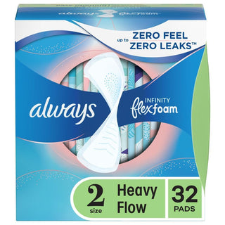 Always Infinity Pads, Size 2 Heavy, Without Wings Unscented, 2