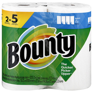 Bounty Paper Towel, White, Select A Size, Double Plus Rolls, 2 Ply