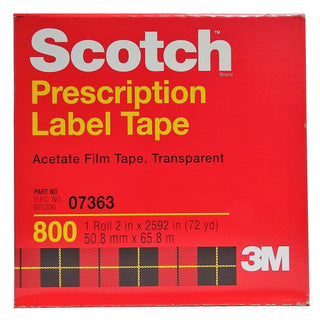 Scotch Prescription Label Protective Tape, 2 in x 72 yd, Individual Box