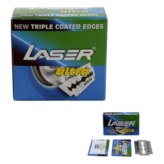Laser Ultra Triple Coated Double Edge Safety Razor Blades 50 Blades