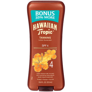 Hawaiian Tropic Tanning Lotion Sunscreen SPF 4 10.8 Fl. Oz. Bottle