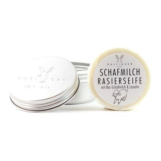 Haslinger Sheep's milk shaving soap in can 60g