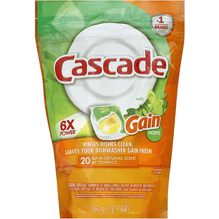 Cascade With Gain Original Scent Action Pacs Dishwasher Detergent 20 Ct Pouch