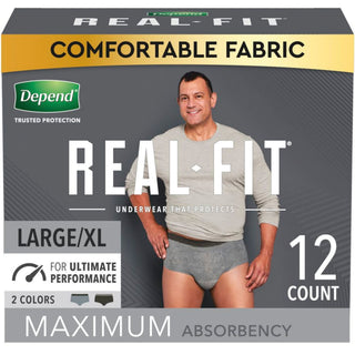 Depend Real Fit Maximum Absorbency Underwear For Men - S/M And L/XL