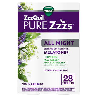 Vicks PURE Zzzs All Night Extended Release Melatonin, Sleep Aid Tablets