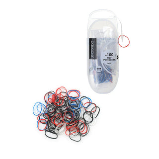 Basicare Elastic Hair Bands Mix Colour Mini Pack 100