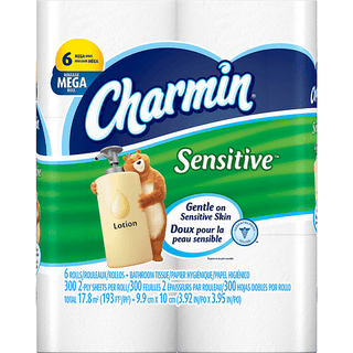 Charmin Sensitive Bathroom Tissue, Unscented, Mega Roll, 2 Ply