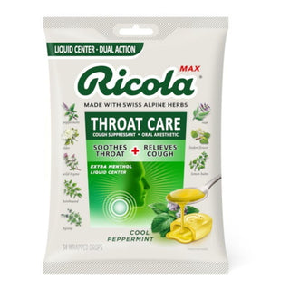 Ricola Throat Care, Cool Peppermint, Wrapped Drops