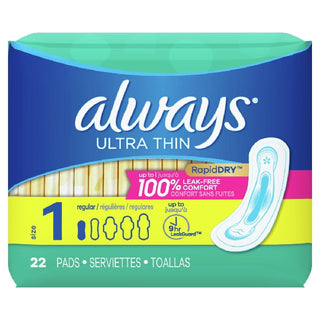 Always Pads, Ultra Thin, Regular, Size 1