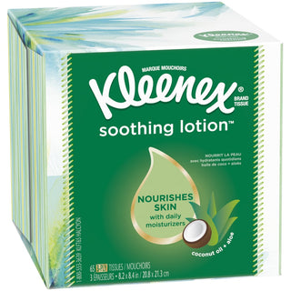 Kleenex Soothing Lotion Facial Tissues, Cube Box