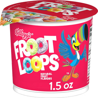 Froot Loops Kellogg S Original Cold Breakfast Cereal Single Serve 1.5 Oz Cup