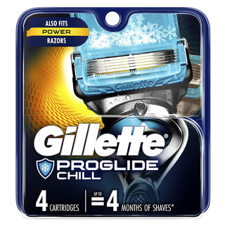 Gillette Fusion5 Pro Glide Chill Razor Blades For Men, 4 Blade Refills
