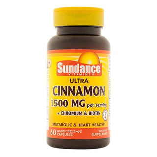 Sundance Vitamins® Ultra Cinnamon 1500 mg Plus Chromium & Biotin (60 Capsules)