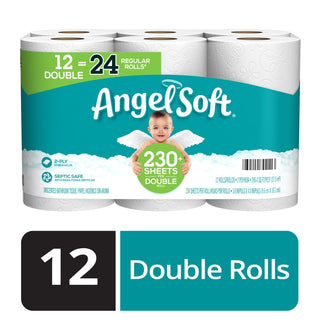 Angel Soft Bathroom Tissue, Unscented, Double Rolls, 2 Ply