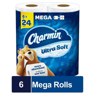 Charmin Ultra Soft 2 Ply Mega Rolls Bathroom Tissue