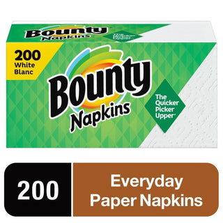 Bounty Paper Napkins, White, 200 Count - The Quicker Picker Upper