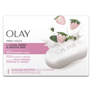 Olay Fresh Outlast Beauty Bar, 4 X 90 G, Cooling White Strawberry & Mint