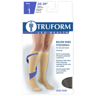 Truform Stocking, Below Knee Closed Toe Style (Firm) 20-30mm M, Black