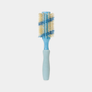 Spa Sister Hair Brush Natural Boar 2.5 Inch Round Ribbon, Blue