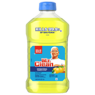 Mr. Clean 77131 Antibacterial Cleaner, 45 Oz Bottle, Liquid, Summer Citrus, Yellow