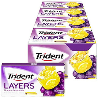 Trident Layers Sugar Free Gum, Grape Lemonade - 14 Ea