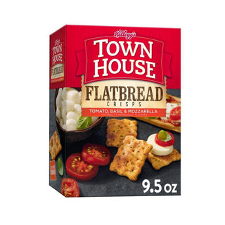 Town House Kellogg's Flatbread Crisps Tomato Basil And Mozzarella Oven Baked Crackers