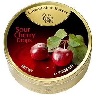 Cavendish & Harvey Sour Cherry Drops 1.75 Oz Tin