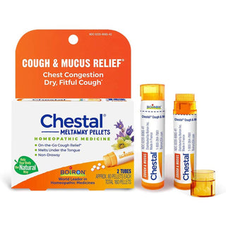 Boiron Chestal Cough & Mucus Relief Meltaway Pellets, 2 Tubes, 160 Pellets