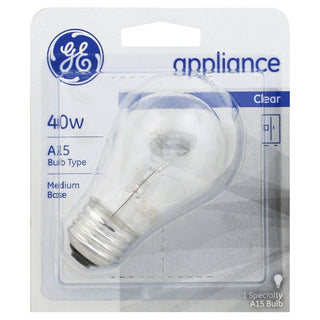 GE Light Bulb, Appliance, Clear, 40 Watts