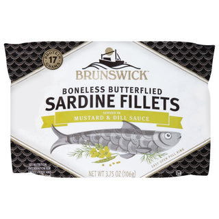 Brunswick Sardine Fillets In Mustard & Dill Sauce 3.75 Oz. Can