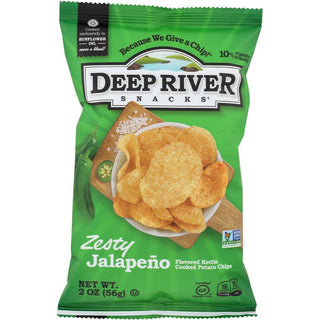 Deep River Snacks Kettle Cooked Potato Chips Zesty Jalapeno, 2 Oz