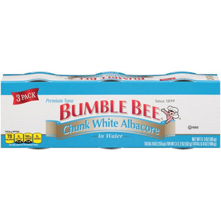 Bumble Bee Chunk White Albacore In Water 3-3 Oz. Cans Sleeve Cluster Pack