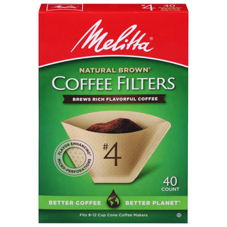 Melitta 624412, Super Premium, Natural Brown, Coffee Filters, #4 Cone