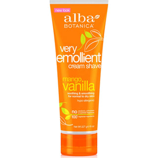 Alba Botanica Mango Vanilla Very Emollient Cream Shave 8 Oz. Tube